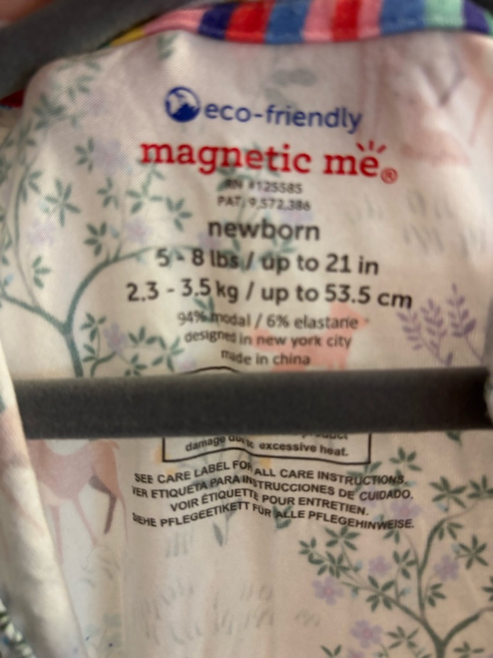 Magnetic Me Light Blue Deer Print Footed Pajamas - Picture 6 of 6